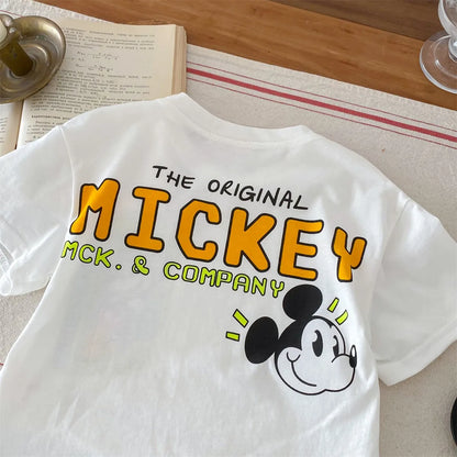 Mickey Kids Clothing Tees Summer Printed Cartoon Fashion Short Sleeve Boys T-shirt Popular Design Children's T Shirts Crewneck