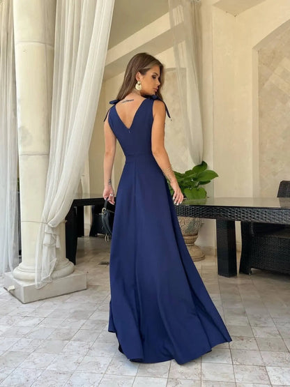 Spring Summer Elegant Women's Casual Dress 2024 New Fashion Evening Party Sexy V-neck Long Off Shoulder Women's Prom Dresses