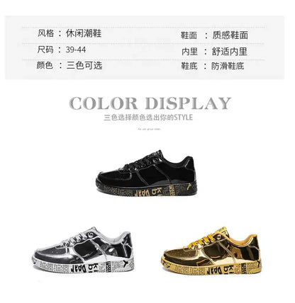 Gold-colored 36-42 Mens Chinese Style Shoes Casual Husband Sneakers Skate Trainers Sport Deporte Sapatenos Shouse