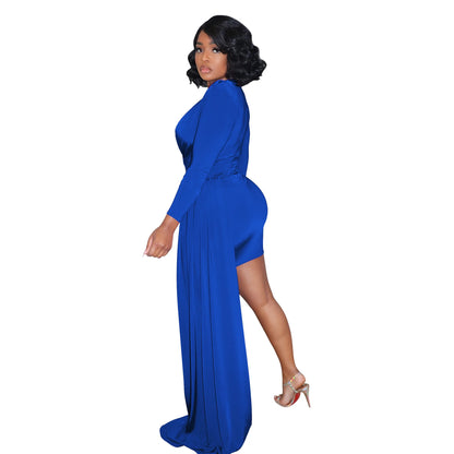 Elegant Deep V Neck Long Sleeve Sequins Prom Dress Women Elegant Wedding Party Mini Fashion Evening Dresses