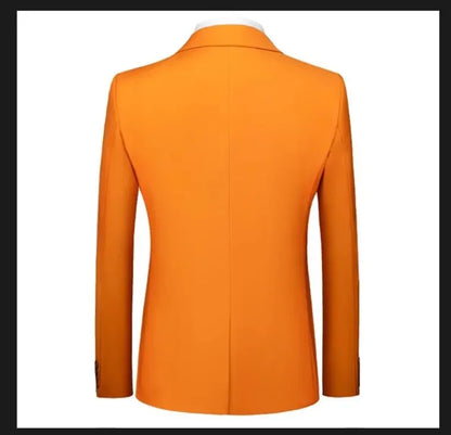 New Men Pure Colour Business Social Office Suit Slim Fit Jacket Fashion Simple Groom Wedding Tuxedo Dress Blazers Coats