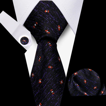 Tie For Men Classic Plaid Handkerchiefs Red Necktie Cufflinks For Men Blouse Business Wedding Accessories Women Collar Man Gift