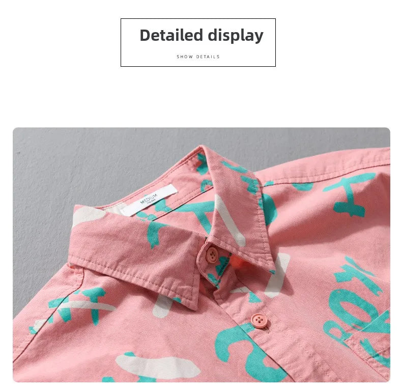 Spring Autumn Men's Clothing Design Sense Simple Long Sleeve Letter Printed Shirt Trendy Casual Fashion Versatile Men's Blouse