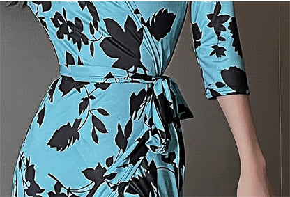 FANIECES Summer Wrap Dresses Women Sexy V Neck Split Maxi Dress Print Female Casual Beachwear Lace Up Party Vestidos Robe платье