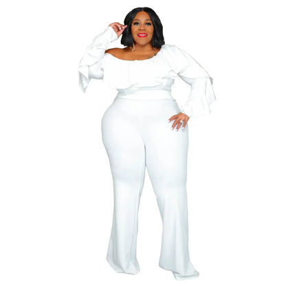 X6019 Plus Size Solid Color Women's Fashion Loose-Fit Cross-Border New Jumpsuit Without Straps Sexy Stylish Female Romper