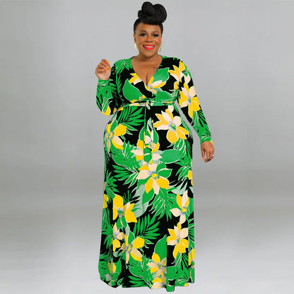 XL-5XL Plus Size Clothes Dresses Women Robes Summer Spring Long Sleeve Street Style Casual 3XL 4XL Big Size Maxi Dress Oversize