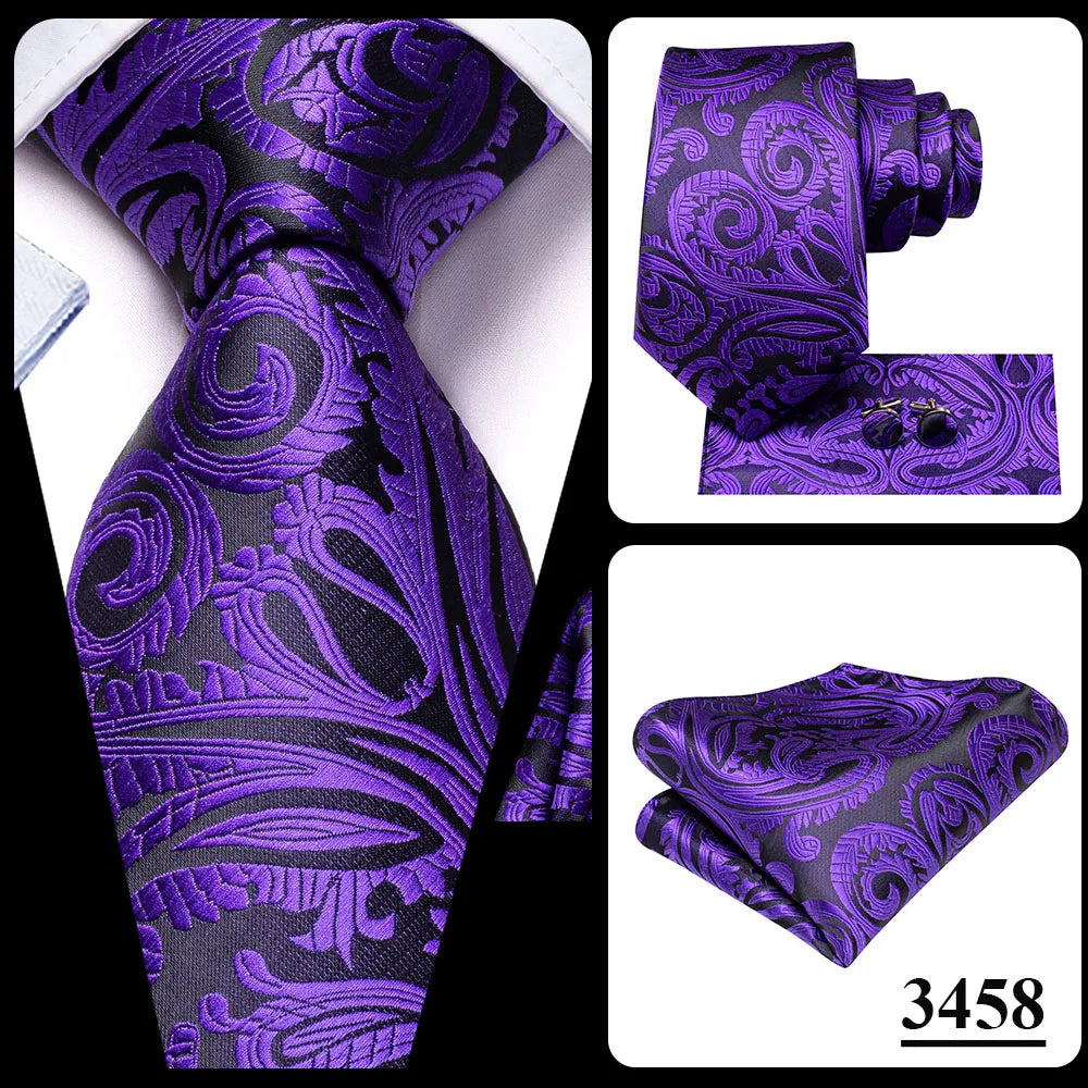 Hi-Tie Light Purple Solid Silk Wedding Tie For Men Quality Hanky Cufflink Gift Necktie Set Fashion Novelty Designer Dropshipping