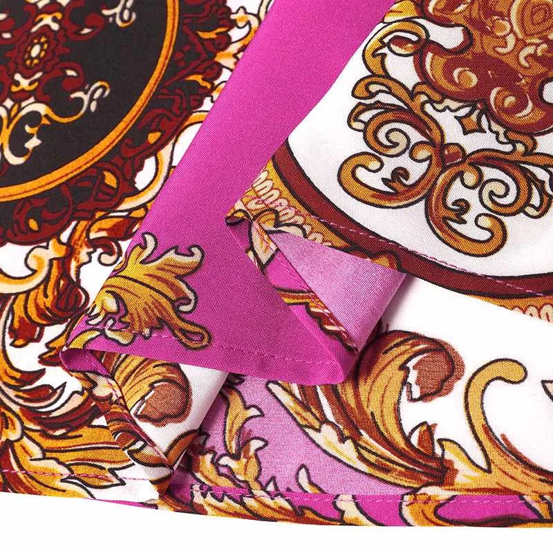 VONDA Maxi Dress 2024 Summer Women Bohemian Printed Party Sundress Long Sleeve Stand Collar Casual Robe Holiday Vestidos Belted