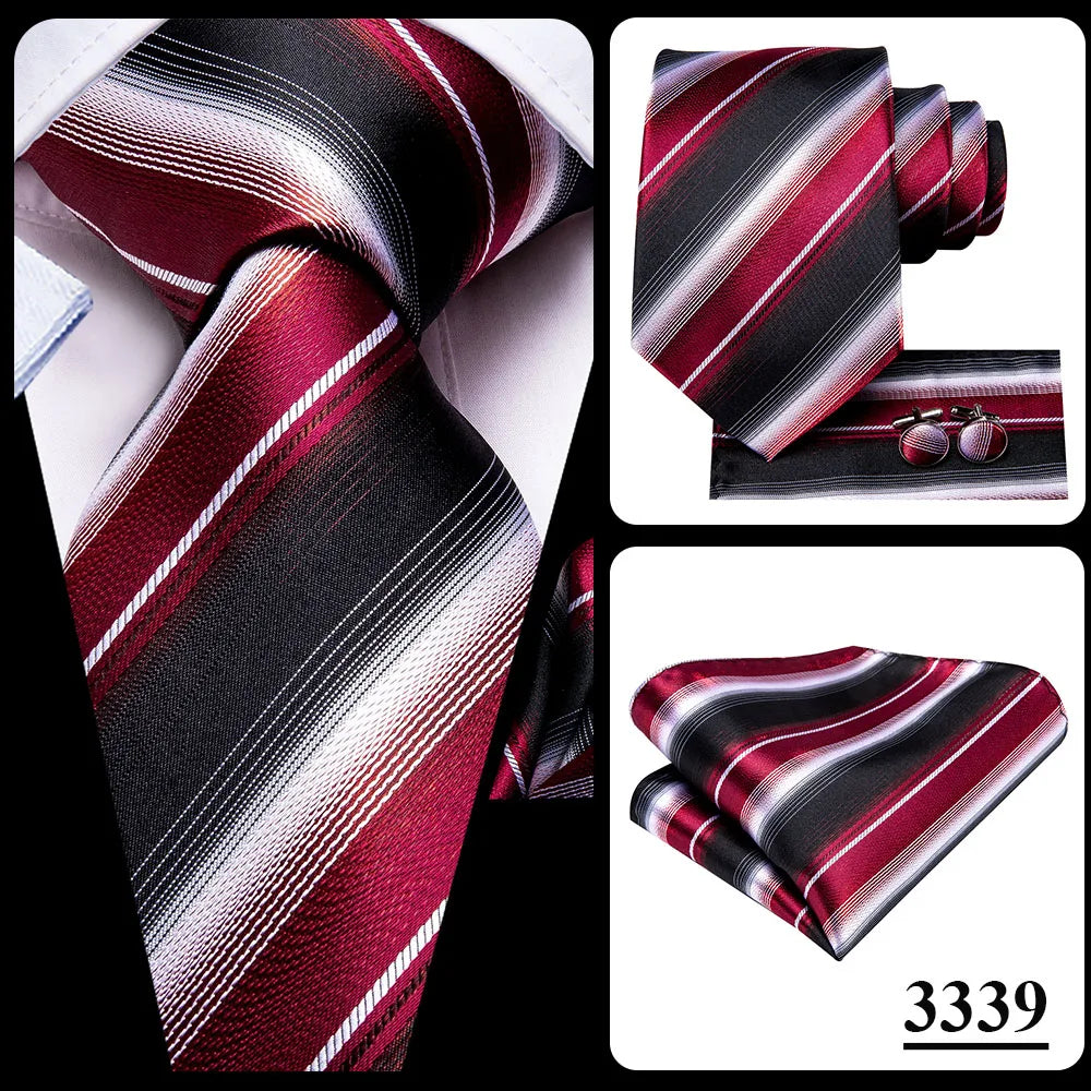 Hi-Tie 8.5cm Business Black Solid Paisley 100% Silk Men's Tie Neck Strip Ties for Men Formal Luxury Wedding Neckties Gravatas
