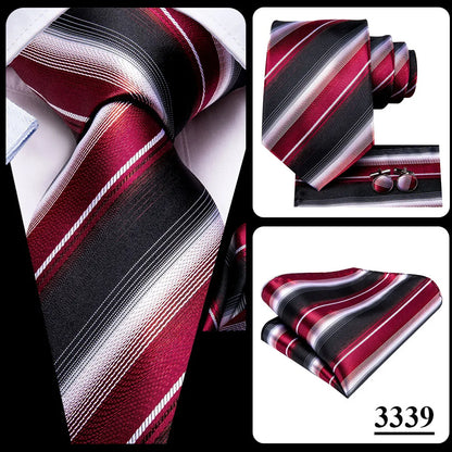 Hi-Tie 8.5cm Business Black Solid Paisley 100% Silk Men's Tie Neck Strip Ties for Men Formal Luxury Wedding Neckties Gravatas