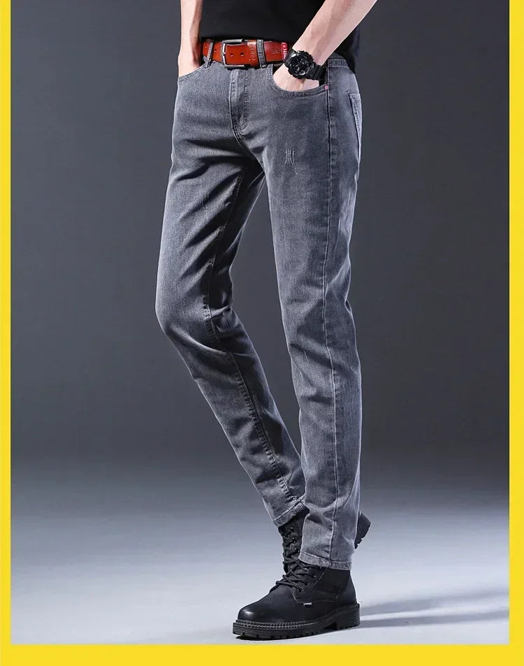 2024 New Men Spring and Autumn Korean Version Comfort Men Stretch Youth Slim Fashion  Skinny Jeans Pants Designer Clothes