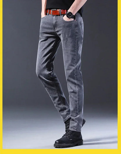 2024 New Men Spring and Autumn Korean Version Comfort Men Stretch Youth Slim Fashion  Skinny Jeans Pants Designer Clothes