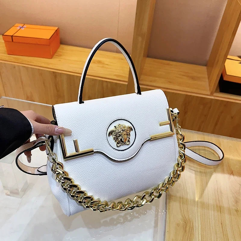 Premium Retro Messenger Bag Women - Textured Leather Shopper with Custom Paris Letter Logo & Versatile Crossbody Strap Design