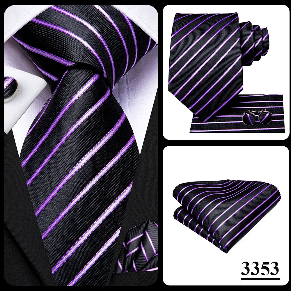 Hi-Tie Light Purple Solid Silk Wedding Tie For Men Quality Hanky Cufflink Gift Necktie Set Fashion Novelty Designer Dropshipping