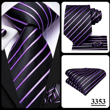 Hi-Tie Light Purple Solid Silk Wedding Tie For Men Quality Hanky Cufflink Gift Necktie Set Fashion Novelty Designer Dropshipping