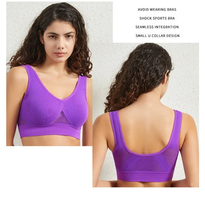 Seamless Bras For Women Push Up Sports Bralette Female Non-wire No Pad Crop Top Hollow Breathable Sexy Lingerie S-5XL Brassiere