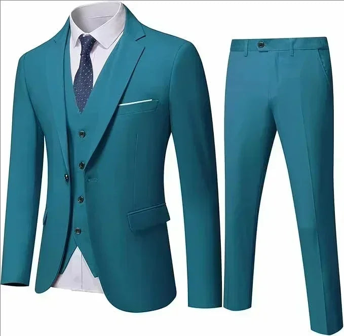 Suit For Men Elegant Wedding 3 Pieces 2 Sets Blazers Full Jackets Vest Pants Formal Fashion Luxury Coats 2025 Classic Costume