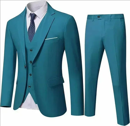 Suit For Men Elegant Wedding 3 Pieces 2 Sets Blazers Full Jackets Vest Pants Formal Fashion Luxury Coats 2025 Classic Costume