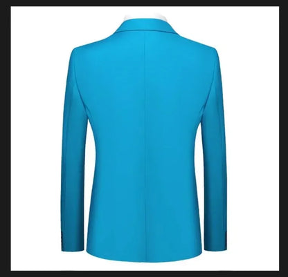 New Men Pure Colour Business Social Office Suit Slim Fit Jacket Fashion Simple Groom Wedding Tuxedo Dress Blazers Coats