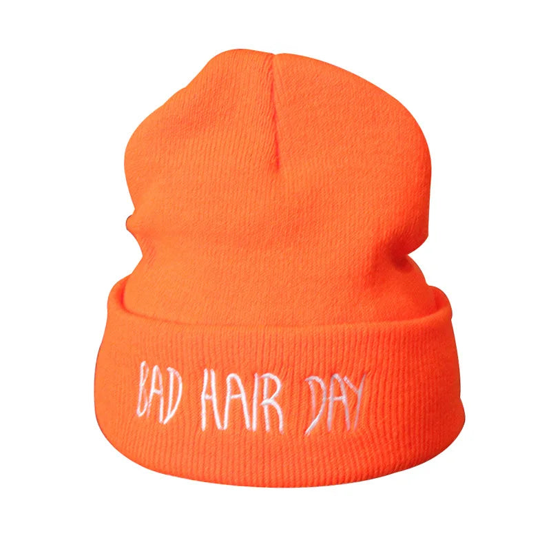 22 Colors Winter Unisex Funny Bad Hair Day Hip Pop Beanie Hat Women Men Ski Cap