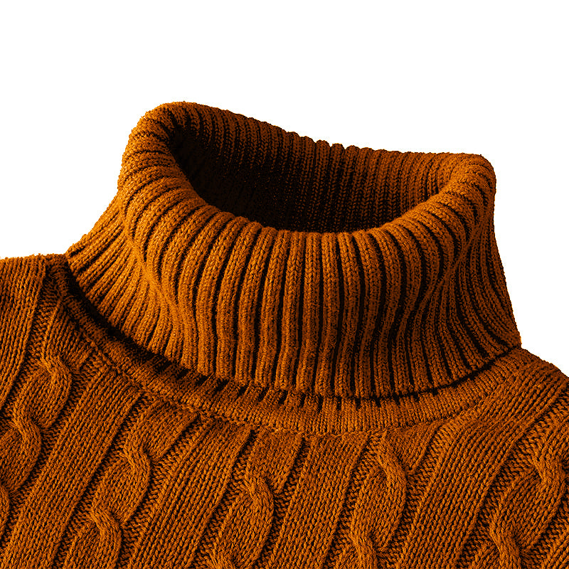 New Turtleneck Sweater Casual Men's Rollneck Knitted Sweater Keep Warm Men Jumper Woolen Sweater