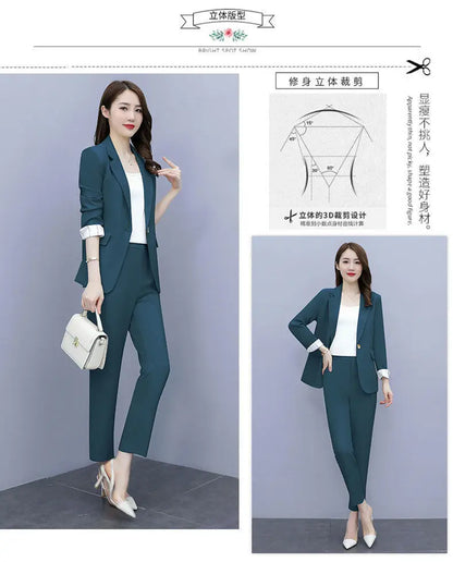 Women's 2025 Spring New Casual Blazers Jacket Matching Set Korean Elegant Chic Professional Suit Coat+Vest+Pants Three Piece
