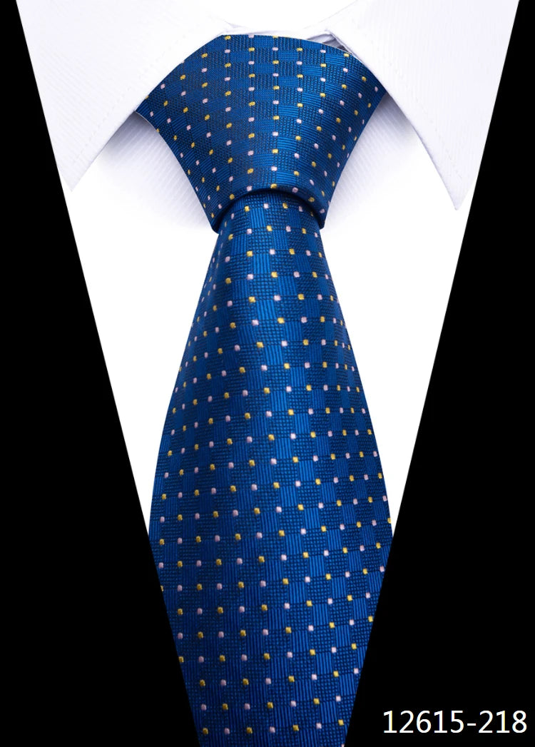 8 cm Tie Men Gravatas Classic Many Color Newest design Silk Necktie Shirt Accessories Striped Sky Blue Man's Office