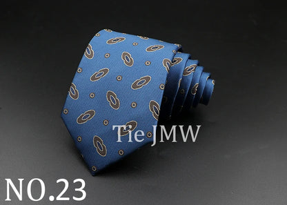 8 cm Tie Gravatas Newest Design Woven 8 cm Silk Necktie Wedding Business Suit Accessories Blue Man Dot Fit Group Party Office