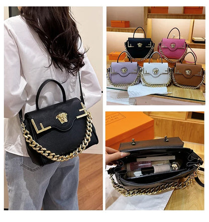 Premium Retro Messenger Bag Women - Textured Leather Shopper with Custom Paris Letter Logo & Versatile Crossbody Strap Design