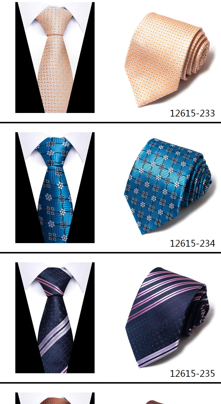 Hot Sale Brand New Style Tie Blue Golden Stripe Suit Accessories Necktie Men Gravata Fit Wedding Holiday Present