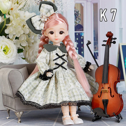 30cm Bjd Dolls Princess Full Set 1/6 Anime Bjd With Clothes 23 Joint Movable Body 3D Eyes Girls Dress Up Birthday Gifts Toys