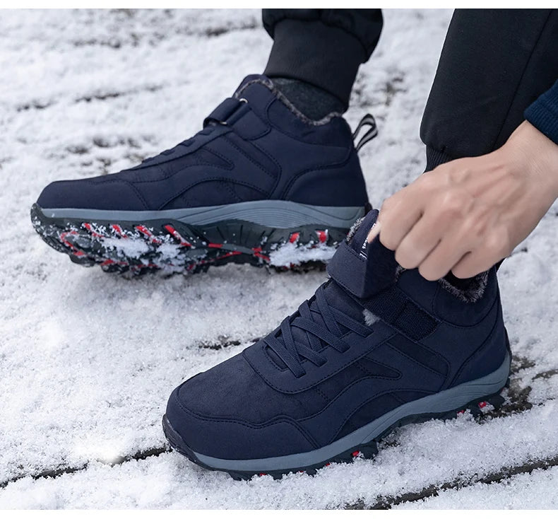 Warm Men Women Winter Boots With Fur Size 35-45 Snow Boots For Unisex Fashion Outdoor Sneakers Women Men Ankle Boots