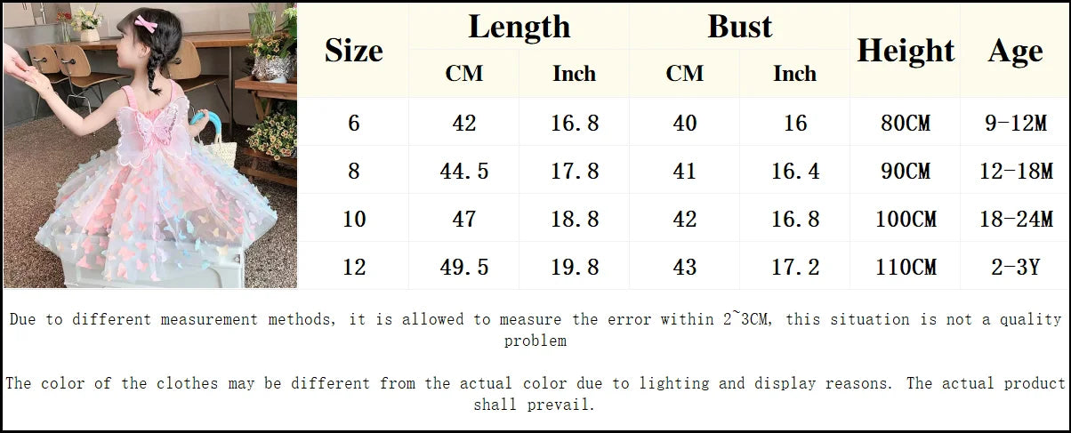 Baby Girl Party Princess Dress Summer Toddler 3d Fairy Butterfly Wings Hanging Strap Mesh Cute Fashion Dress