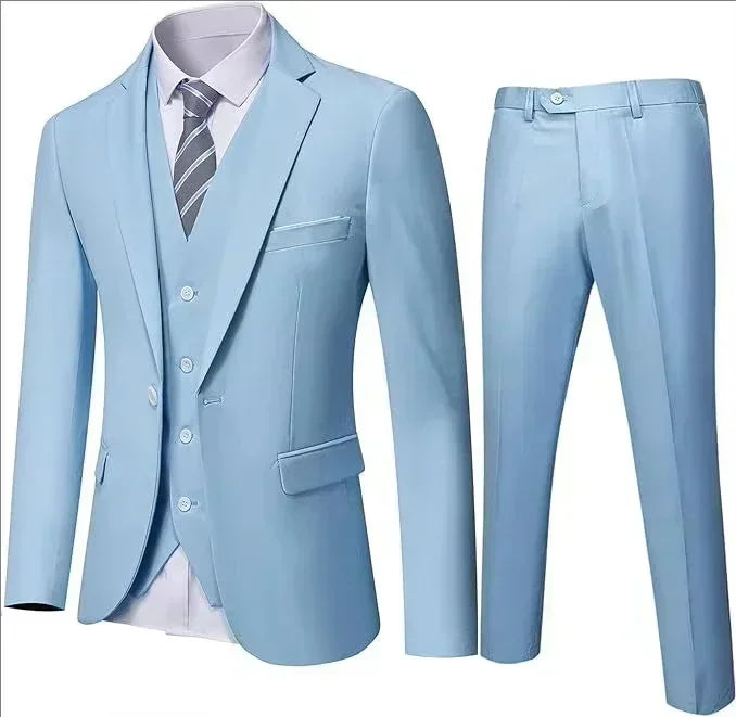Suit For Men Elegant Wedding 3 Pieces 2 Sets Blazers Full Jackets Vest Pants Formal Fashion Luxury Coats 2025 Classic Costume