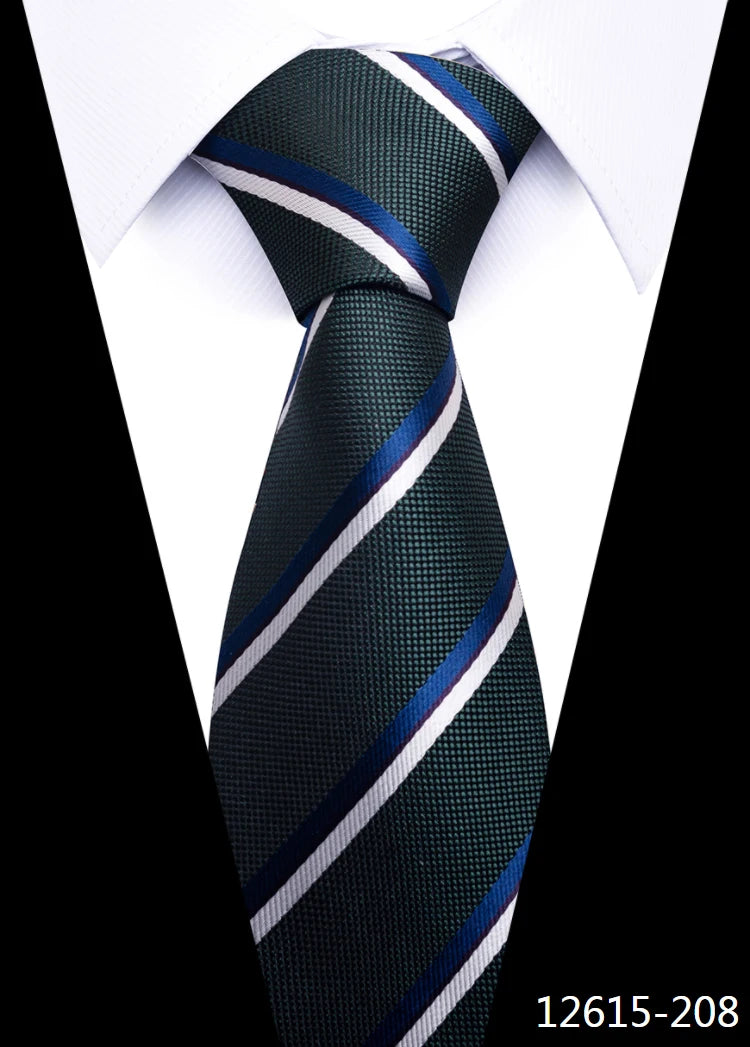 8 cm Tie Men Gravatas Classic Many Color Newest design Silk Necktie Shirt Accessories Striped Sky Blue Man's Office