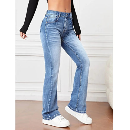 Women Stretch Denim Jeans Ladies Slim Straight Pants Casual Pantalones de mujer pantalon femme
