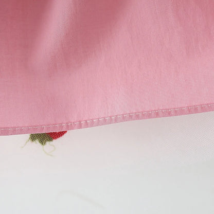 Summer girl dress baby girl small flying sleeves denim top with patchwork strawberry embroidery mesh suspender princess dress