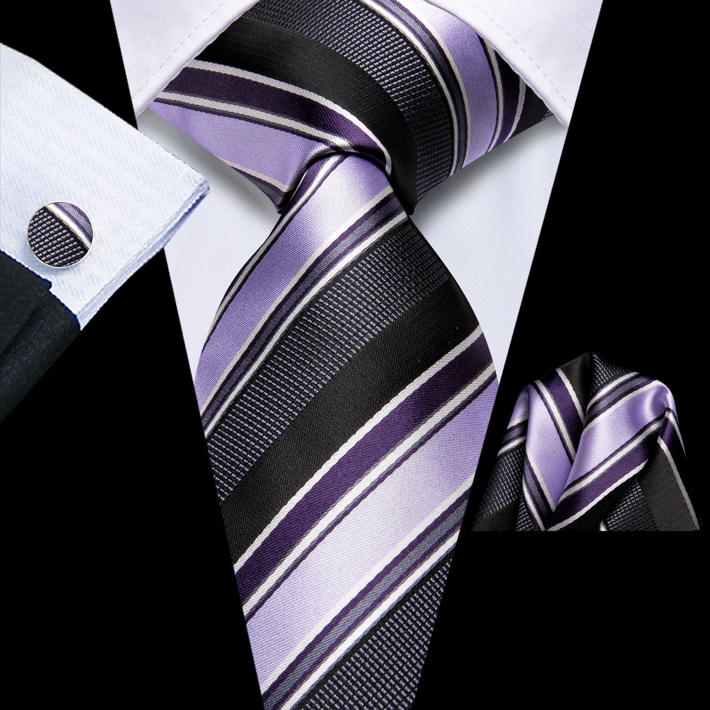 Hi-Tie Blue Business Solid 100% Silk Men's Tie NeckTie 8.5cm Ties for Men Formal Luxury Wedding High Quality Gravata