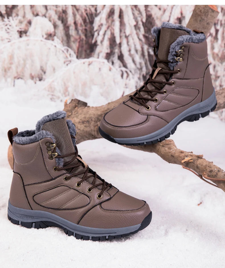 Winter Snow Boots For Man Sneakers Fast Shipping Outdoor Hiking Boots Hight Quality Waterproof PU Climbing Casual Shoe Size39-48