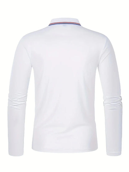 Men's Spring and Autumn Casual Breathable Comfortable Polo Shirt Hot Selling Fashion Men's Business Long Sleeve T-Shirt