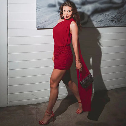 Tuularose Party Gathering Mini Dress Summer Sleeveless Backless Fluttering Mesh Dress Women's Sexy Fashion Wrap Mini Dresses