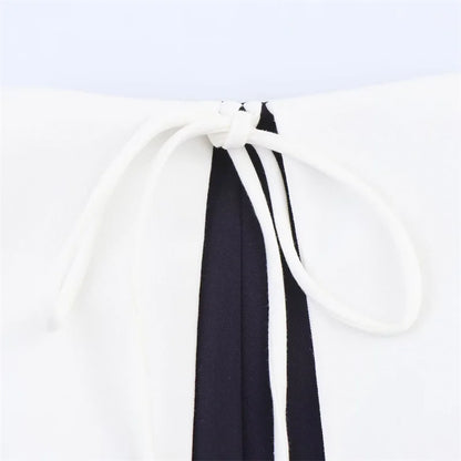 Women's Dresses New Summer 2025 Sailor Suit Style Wide Pleated Cropped Dress Fashionable Color-Blocking Sexy Cute Personality