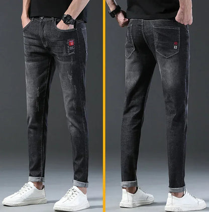 2024 New Men Spring and Autumn Korean Version Comfort Men Stretch Youth Slim Fashion  Skinny Jeans Pants Designer Clothes