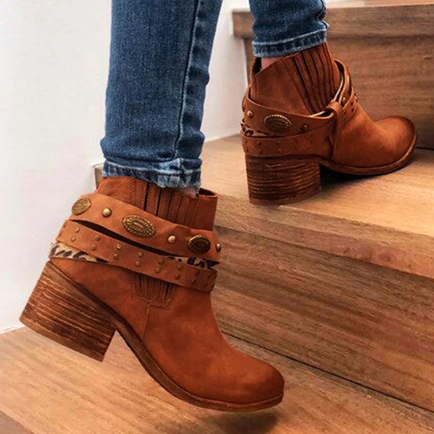 Zip Vintage Squared Round Fashion Up Winter Boots Heel Women'S Toe Women'S Boots Summer Boots For Women Booties