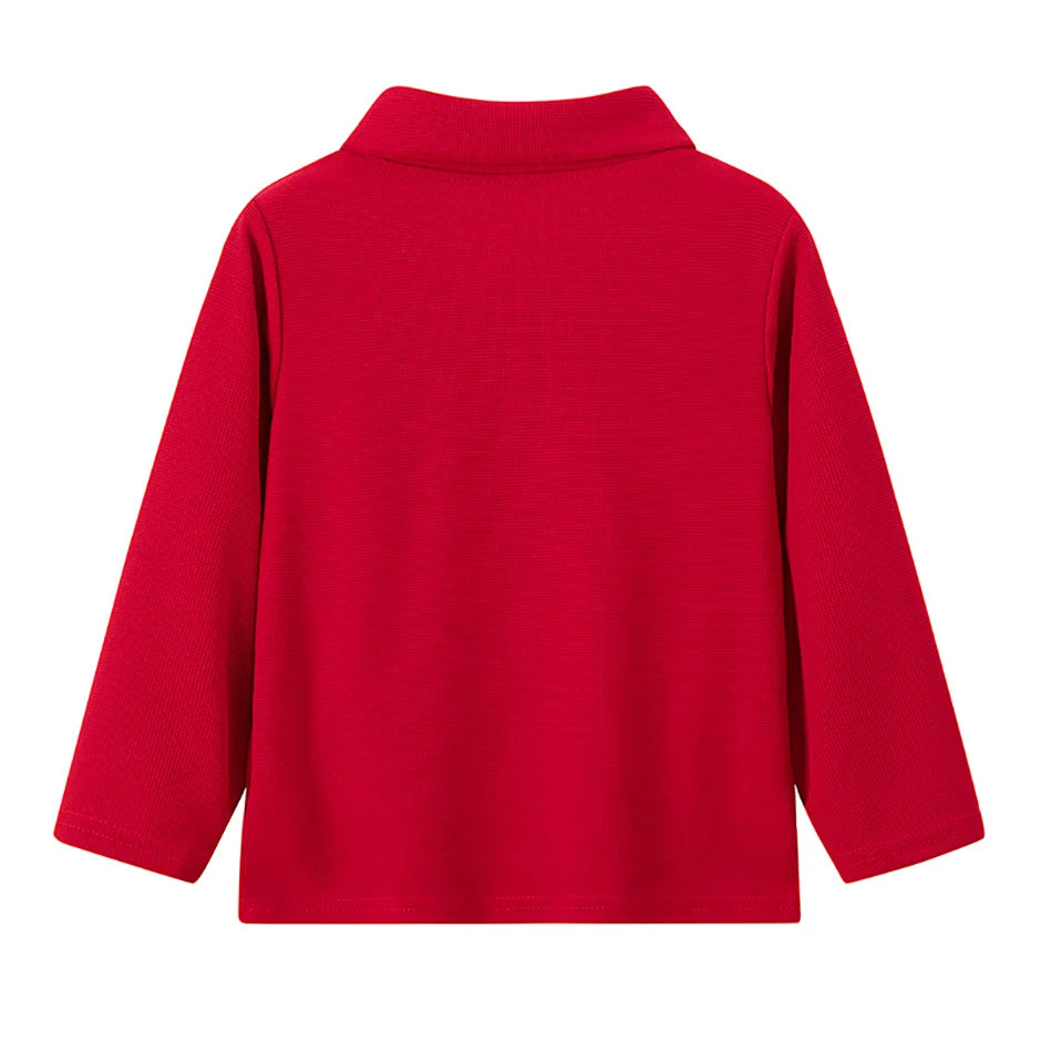 Children's solid color POLO shirt boy handsome fashion sports T-shirt girl lapel casual and comfortable half sleeve.