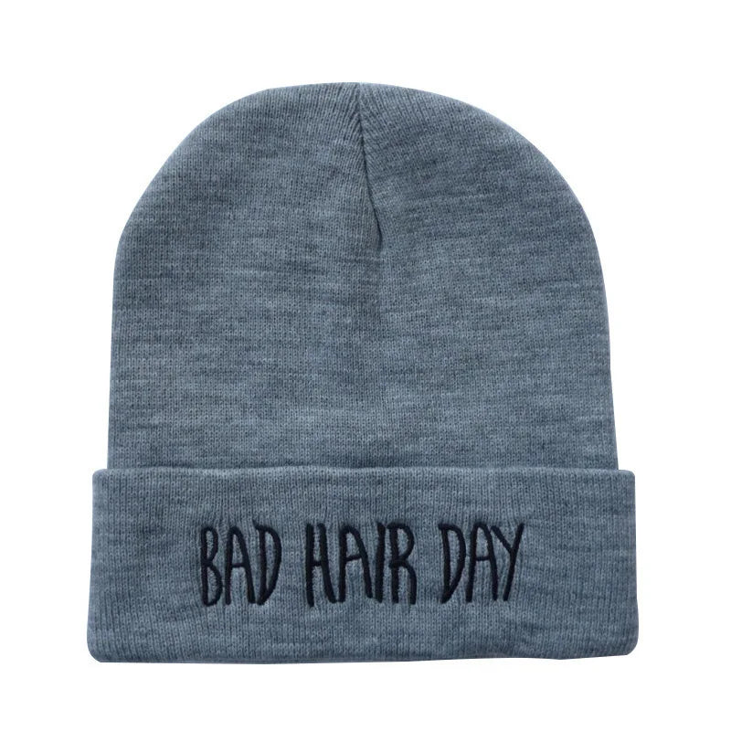 22 Colors Winter Unisex Funny Bad Hair Day Hip Pop Beanie Hat Women Men Ski Cap