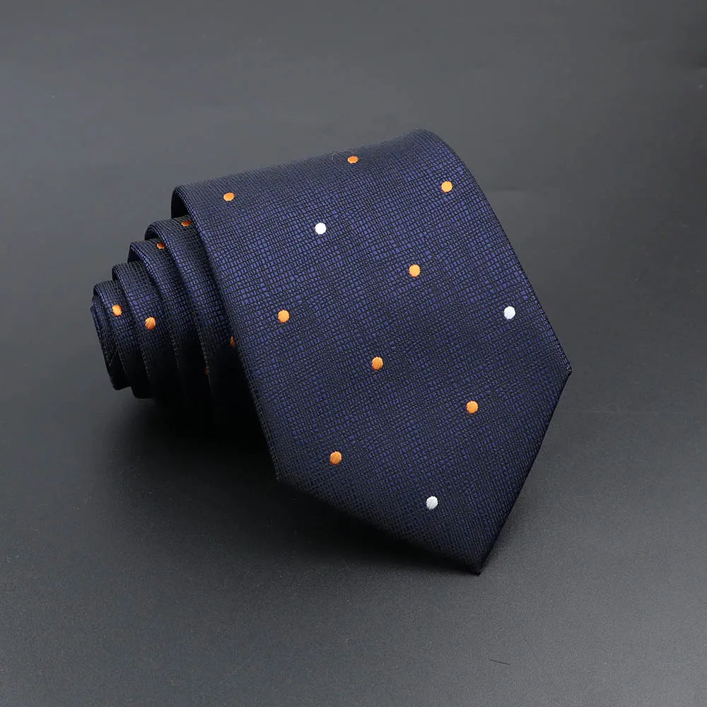 Men's Fashion Tie 8cm Blue Necktie Classic Plaid Striped Neck Tie Paisley Floral Neckties Daily Wear Cravat Wedding Party Gift