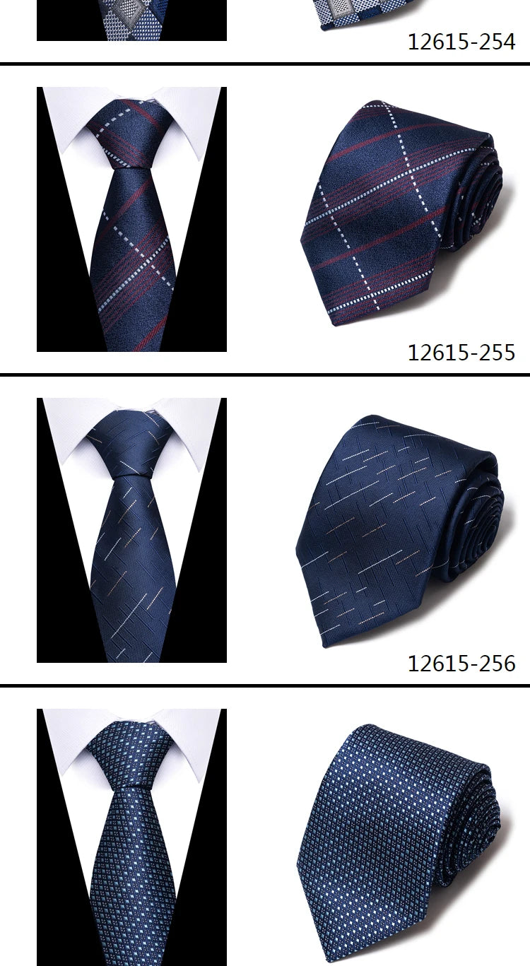 Hot Sale Brand New Style Tie Blue Golden Stripe Suit Accessories Necktie Men Gravata Fit Wedding Holiday Present