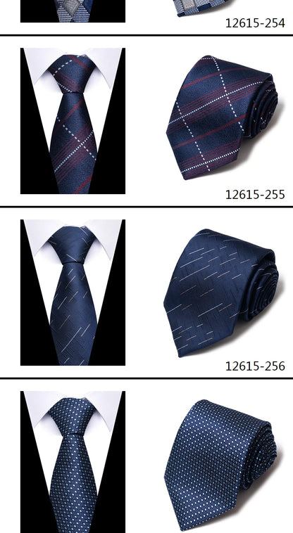 Hot Sale Brand New Style Tie Blue Golden Stripe Suit Accessories Necktie Men Gravata Fit Wedding Holiday Present