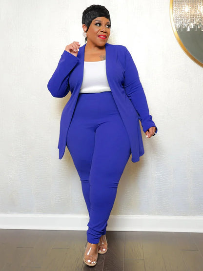 Wmstar Plus Size Two Piece Outfits Women Matching Suit Solid Top Leggings Pants Sets Casual Fall Winter